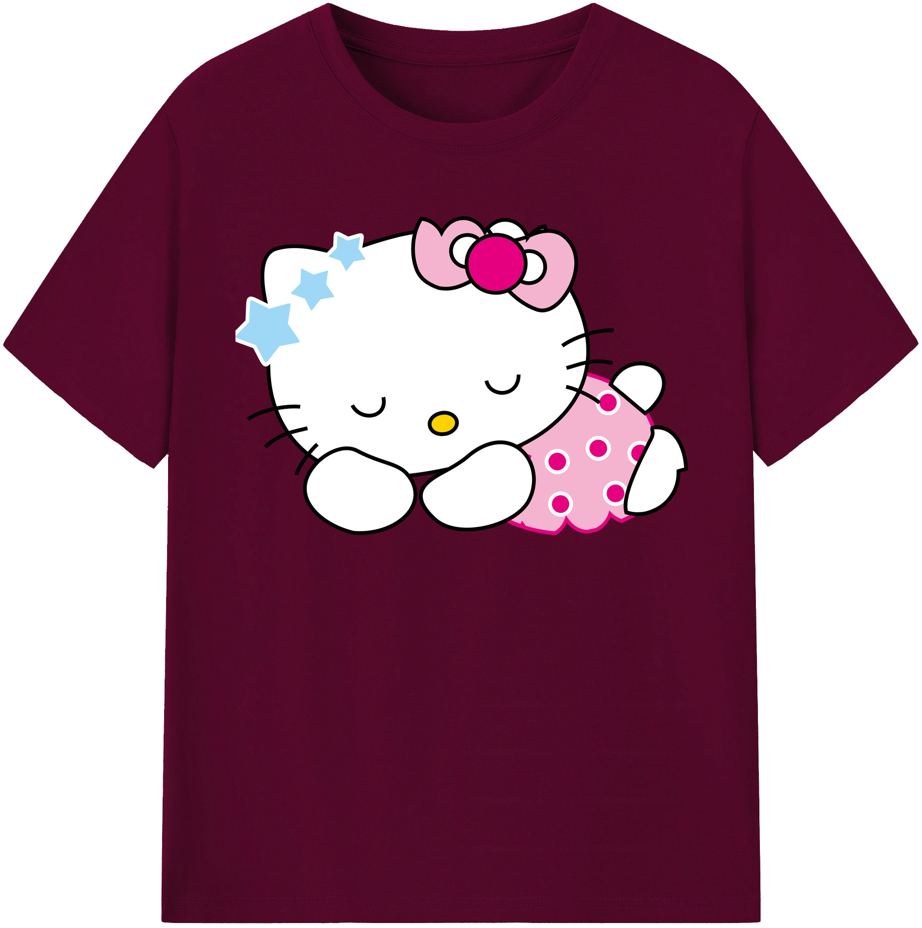 （画像用） Hello Kitty ハローキティ レディースカジュアルプリントTシャツ（綿100％）